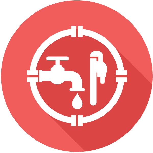 Red Faucet Wrench Pipe Icon