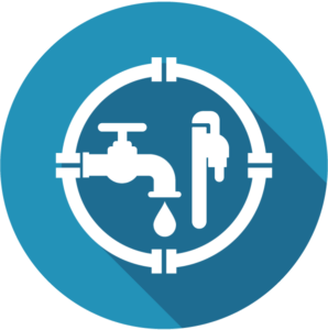 Blue Faucet Wrench Pipe Icon