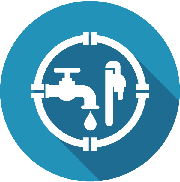 Blue Faucet Wrench Pipe Icon